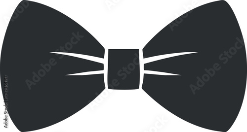 Black bowtie icon representing formal attire and elegant fashion in a minimalist design.