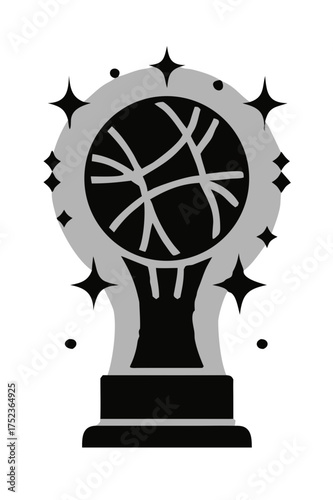 Fantasy trophy with basketball, a unique award