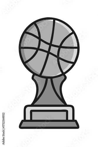 Basketball trophy icon for sport competition