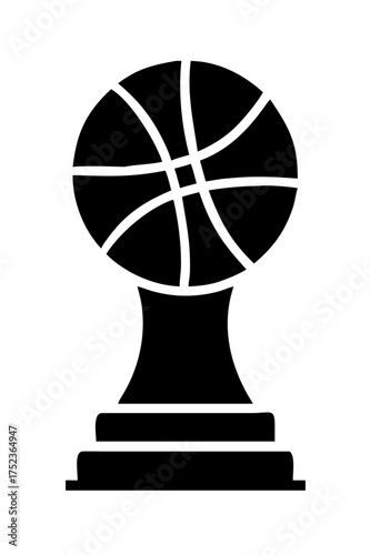 Silhouette of a basketball trophy for sports award