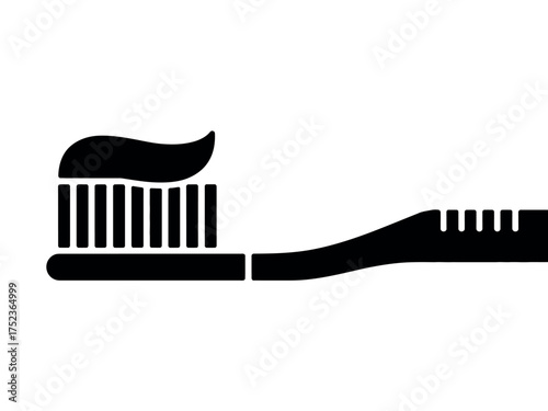 Vector art of toothbrush with toothpaste, promoting dental hygiene and health