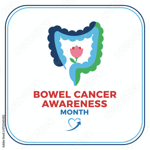 Vector illustration of a background, banner, card, poster, and template for Bowel Cancer Awareness Month
