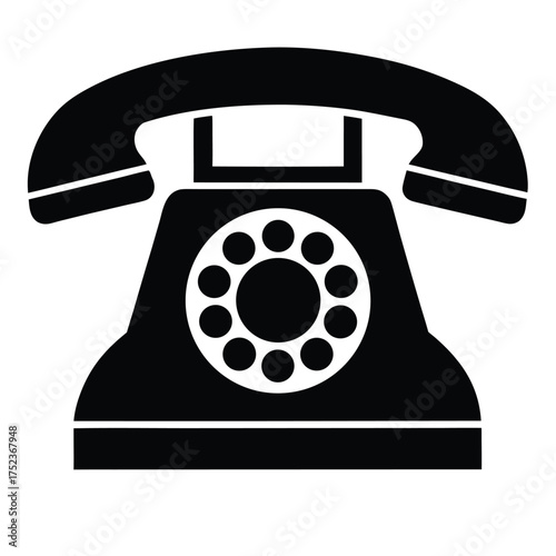 retro telephone isolated on white