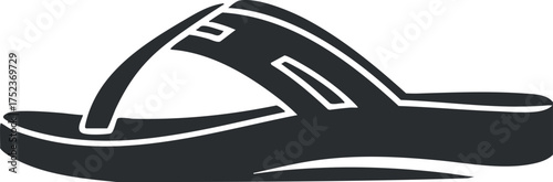 Silhouette of a flip-flop sandal showcasing casual summer footwear design.