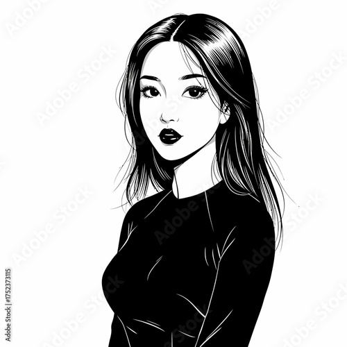 Fashion Model with Dark Hair