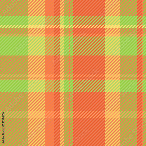 Vibrant plaid pattern in warm hues. A classic, versatile texture ideal for backgrounds, apparel design, or creating a cozy, welcoming atmosphere in visual projects.
