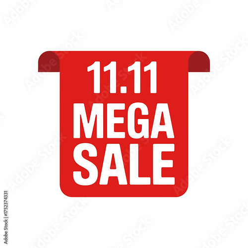 Vector art of 1111 mega sale promotional banner for online shopping