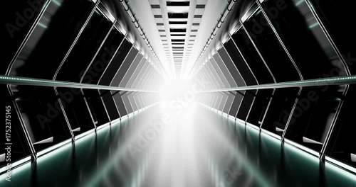 Futuristic Corridor with Glowing Lights looping animation
