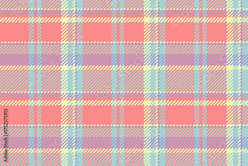 Content textile fabric tartan, britain seamless pattern background. Handsome vector plaid texture check in light and tulip colors.