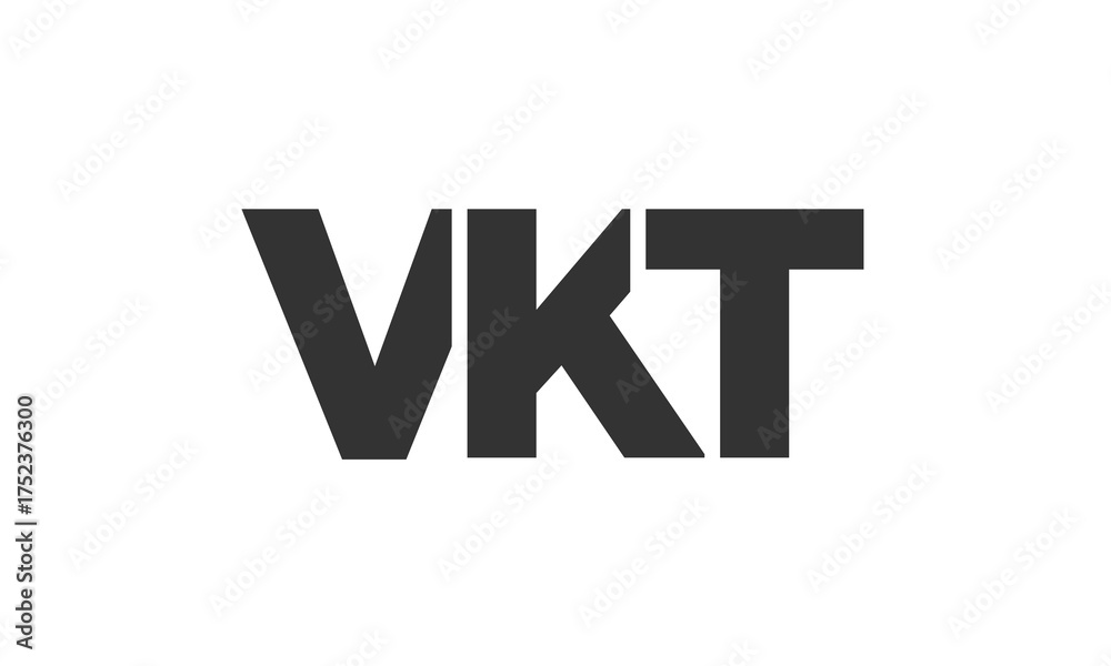 Fototapeta premium VKT logo design template with strong and modern bold text. Initial based vector logotype featuring simple and minimal typography. Trendy company identity.
