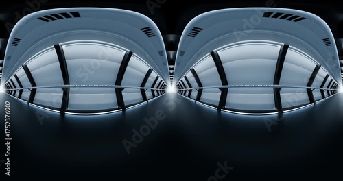 Futuristic Symmetrical Interior Design looping animation 360 vr