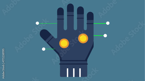 A sleek fitness glove with sensors for strength training feedback highlighting performance analytics.