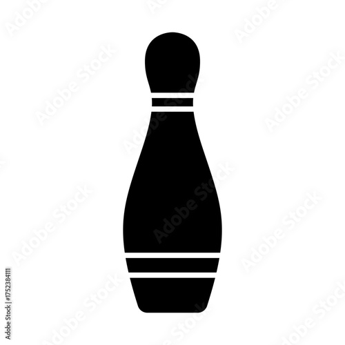Bowling pin icon. Black silhouette. Front and side view. Vector simple flat graphic illustration. Isolated object on a white background.