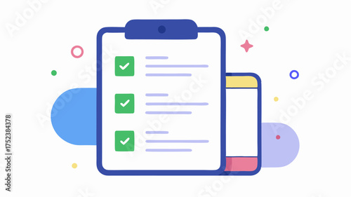 An illustrated mobile app screen showcasing task lists with checkboxes priority levels and colorcoded categories for easy organization.