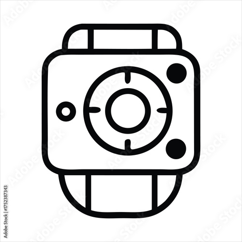 Modern smartwatch digital interface icon design silhouette a white background
