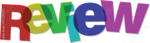 Colorful Review Text Graphic for Feedback and Assessment Purposes in Various Contexts Online Marketing and Business