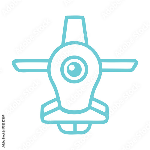Futuristic drone robot sci fi concept art silhouette a white background