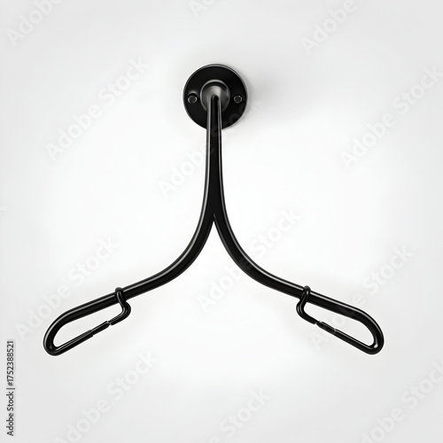 Black Plastic Clothes Hanger Isolated on White Background