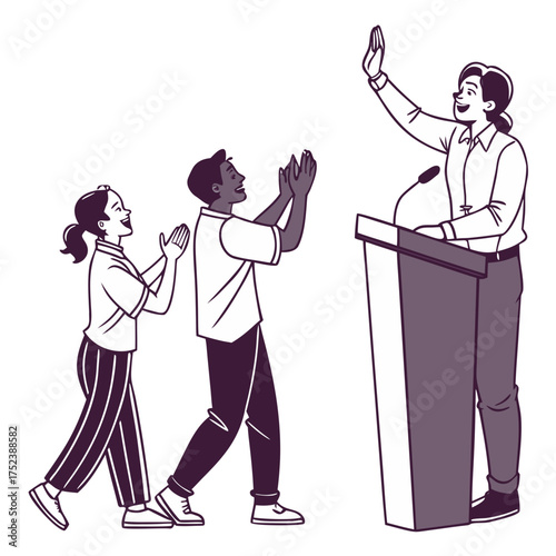 Public speaker concept, person giving a speech