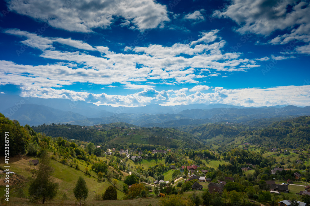 Obraz premium alpine rural landscape near Brasov Magura Transylvania Romania