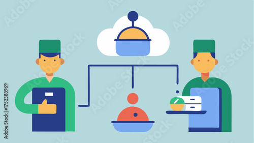 A splitscreen view of meal preparation and delivery stages highlighting how customers can track their order from cooking to arrival in realtime through the app.