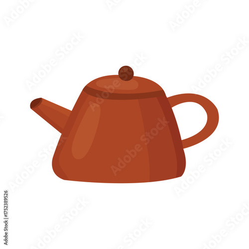Wallpaper Mural Brown teapot with lid, handle, and spout, simple flat illustration Torontodigital.ca