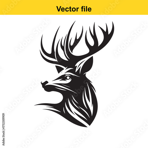 Vector art of majestic deer head vector illustration