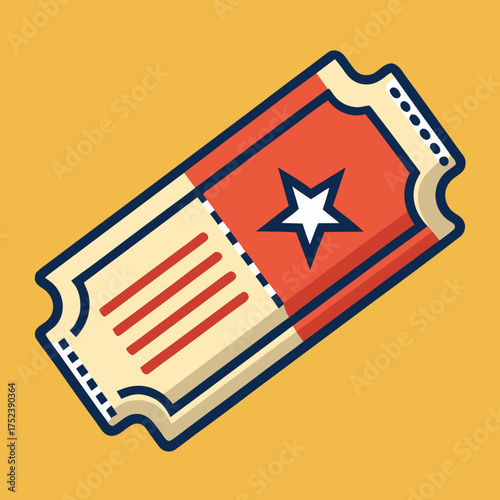 Creative Ticket Vector Icon in Flat Style