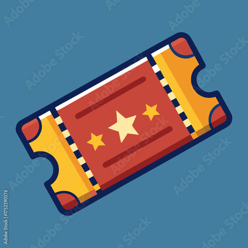 Flat Design Ticket Vector Icon Set for Web and Print
