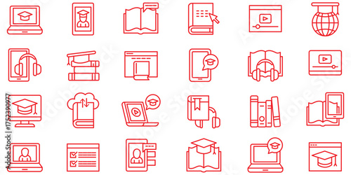 Workshop icon set. Containing team building, training, coaching, teamwork, meeting, managing, coaching, motivation and more. Editable stroke. vector illustration