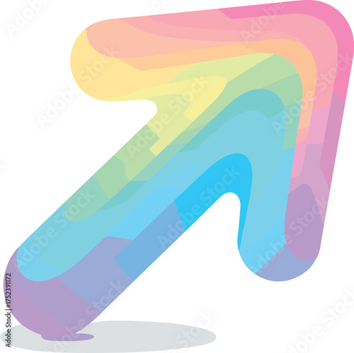 Abstract Rainbow Arrow Icon Showing Directional Growth and Progress