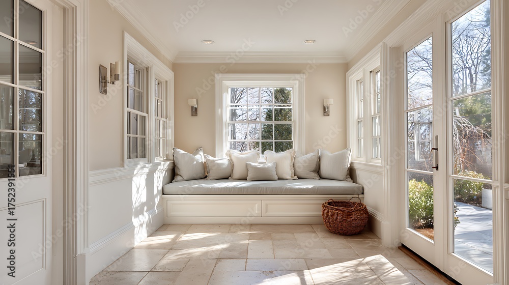 Fototapeta premium modern sunroom with beautiful architectural structure and amazing interior designs