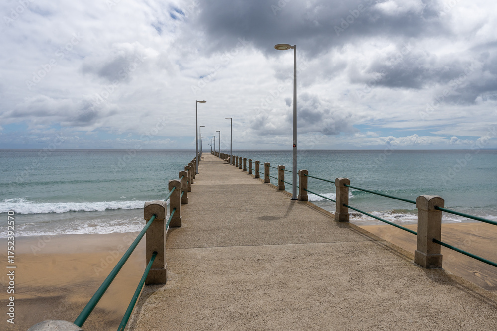 Obraz premium Pier of Porto Santo Island beach in Madeira, Portugal