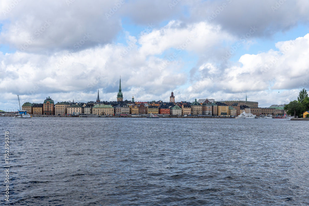 Fototapeta premium Waterfront view of Gamla Stan in Stockholm, Sweden