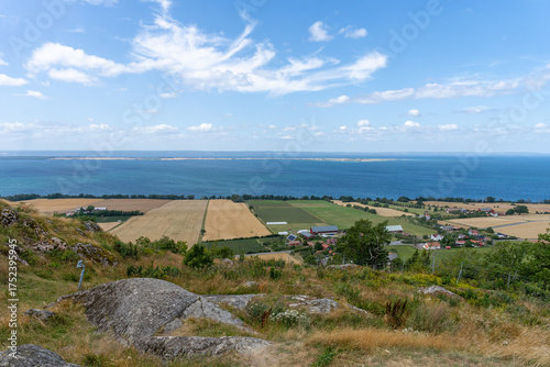View of Vattern lake from cliff in Sweden