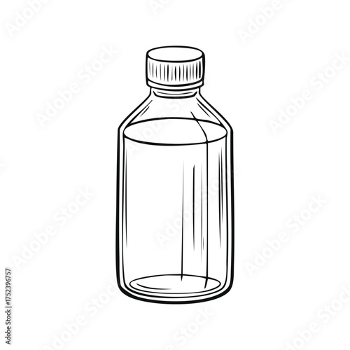 Glass bottle sketch icon