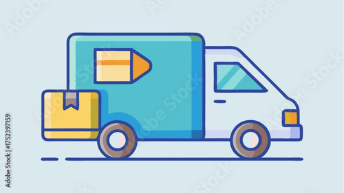 A postal van with the door ajar highlighting lastmile delivery services and package dropoff capabilities.