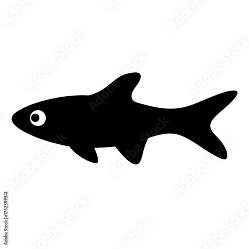 Vector illustration of a celestial pearl danio fish scalable graphic icon for aquatic themes silhouette