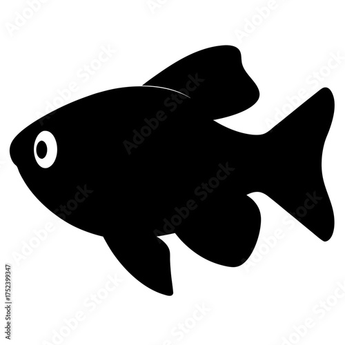 Celestial pearl danio fish vector illustration scalable icon for aquatic themes and aquarium designs silhouette