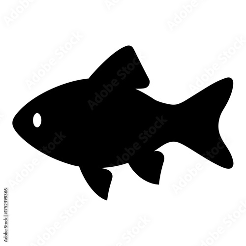 Cherry barb fish vector illustration scalable icon for aquatic life and aquarium art adobe stock silhouette