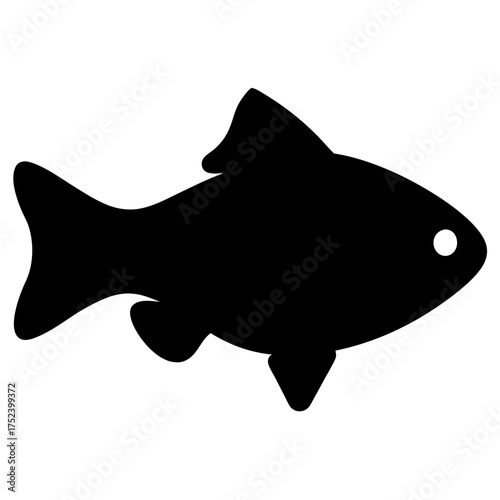 Vibrant cherry barb fish vector illustration scalable svg icon for aquatic designs and marine life themes silhouette
