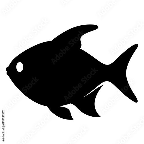 Vector illustration of a congo tetra fish a popular aquarium species and a symbol of aquatic life ideal for design and educational purposes silhouette