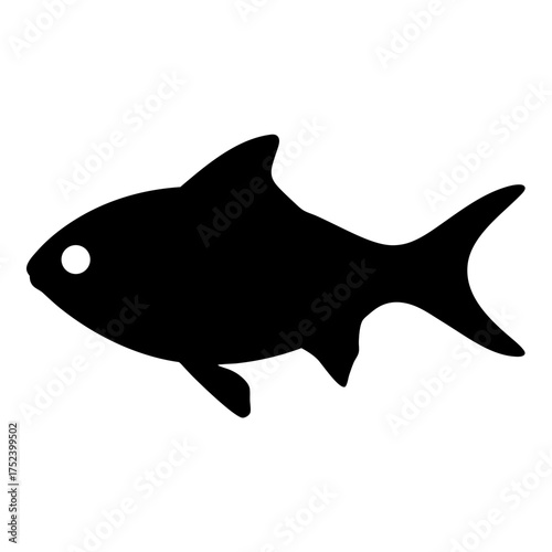 Ember tetra fish vector illustration scalable icon for aquatic life and pet themes clean design eps format silhouette