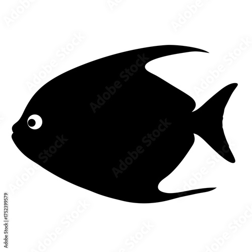 Transparent glass catfish aquatic animal vector illustration scalable icon design for marine life graphics silhouette