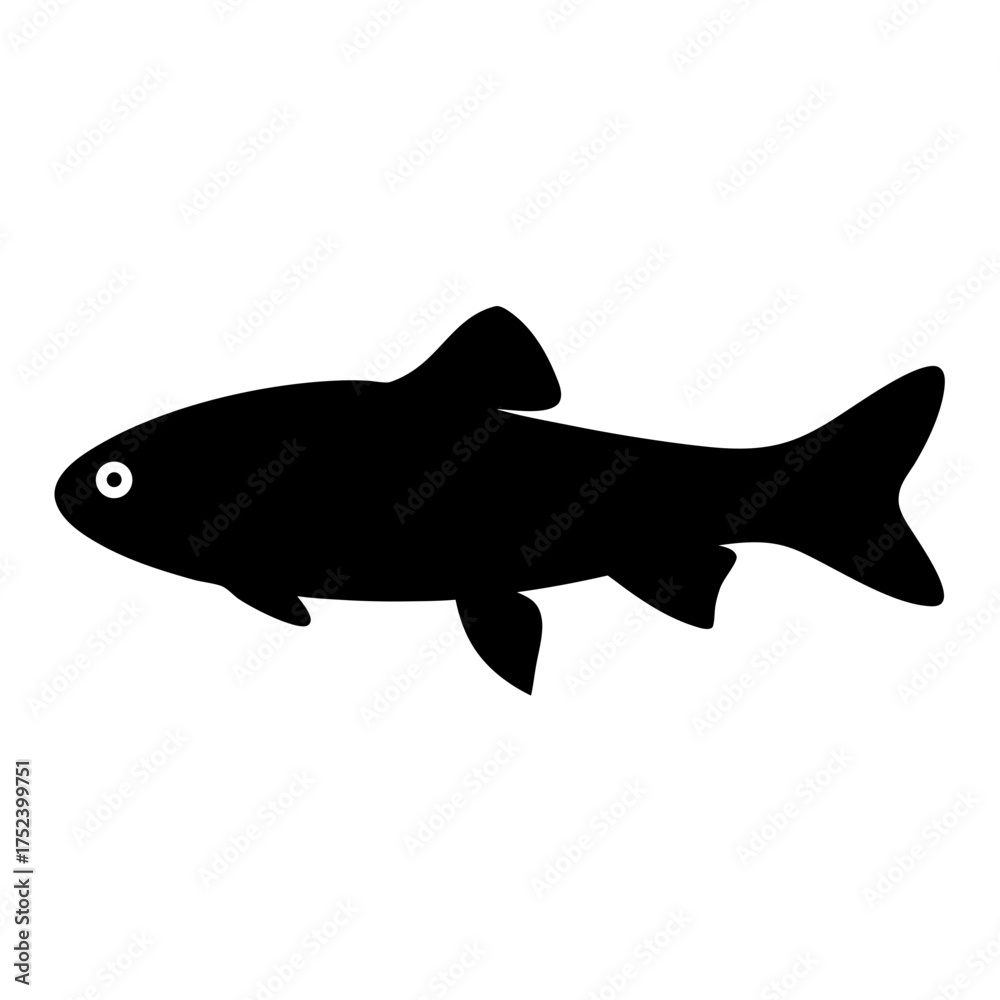 Fototapeta premium Scalable vector illustration of a kuhli loach fish elegant aquatic creature decorative element for design projects silhouette