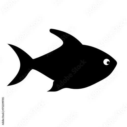 Lemon tetra fish vector illustration scalable icon geometric style aquatic animal art editable eps for stock silhouette