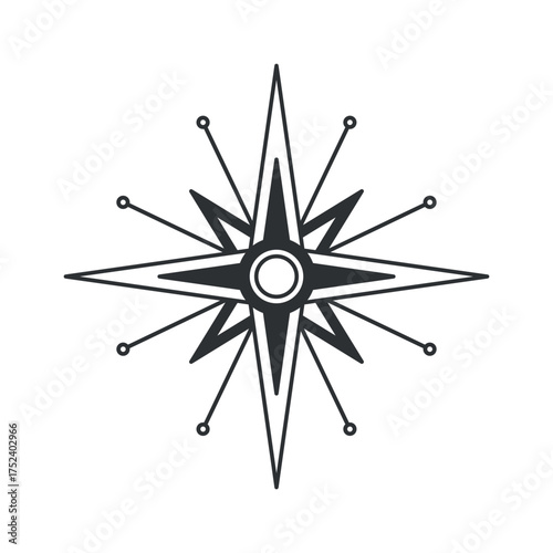 Vintage nautical windrose compass sign