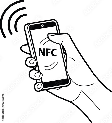  Contactless Payment Icon – Credit Card & POS Terminal Outline Vecto