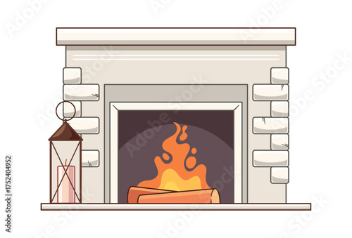 Cozy fireplace home interior design