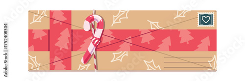 Christmas envelop candy cane decoration